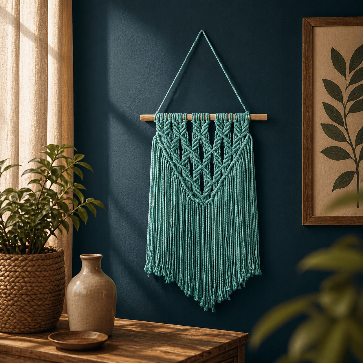 Sustainable Macrame Wall Decor Environmentally Friendly Fiber Art
